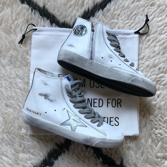 NEW Golden Goose White Silver Blue Francy - Picture 10 of 13